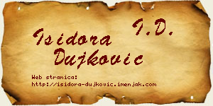Isidora Dujković vizit kartica